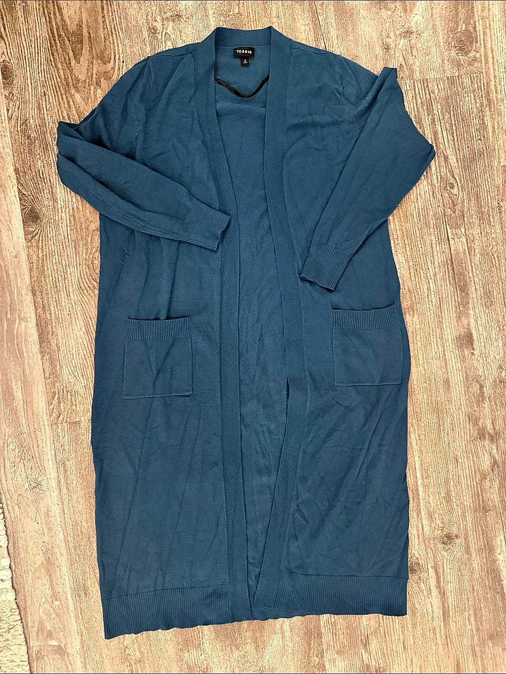 Torrid Long Open Front Cardigan Blue Size 0